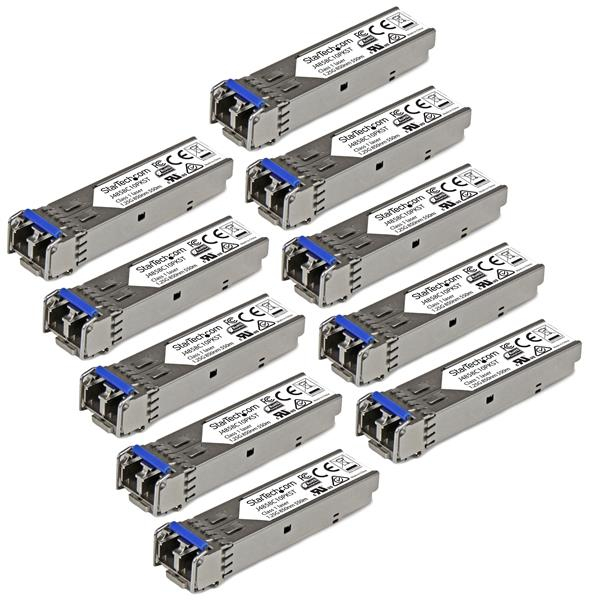StarTech.com 10 pack HPE J4859C Compatible SFP Module - 1000BASE-LX - 1GbE Single Mode /Multi Mode Fiber Optic Transceiver - 1GE Gigabit Ethernet SFP - LC 10km - 1310nm - DDM HPE 1400, 1700, 1820