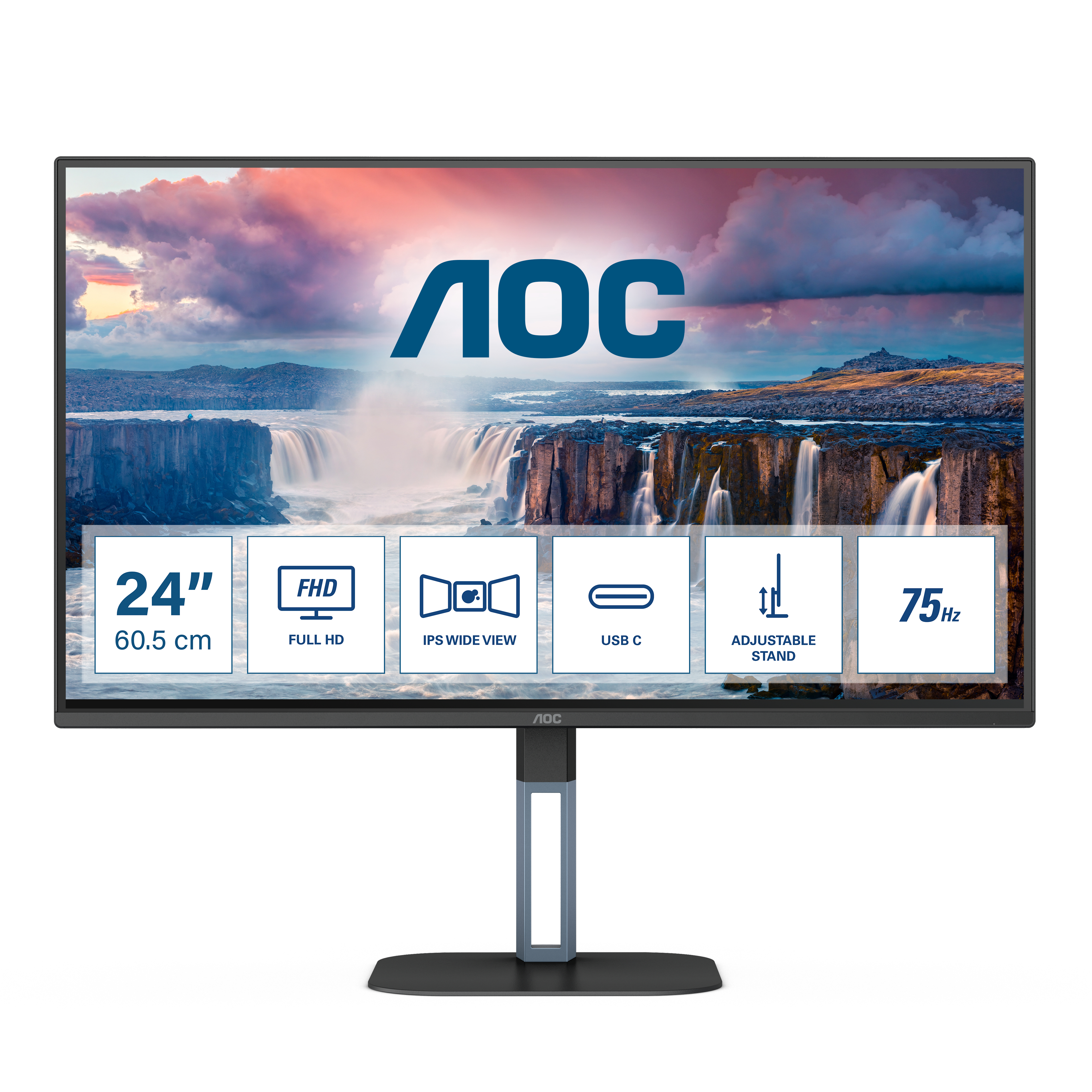 Image of AOC V5 24V5C computer monitor 60.5 cm (23.8") 1920 x 1080 pixels...
