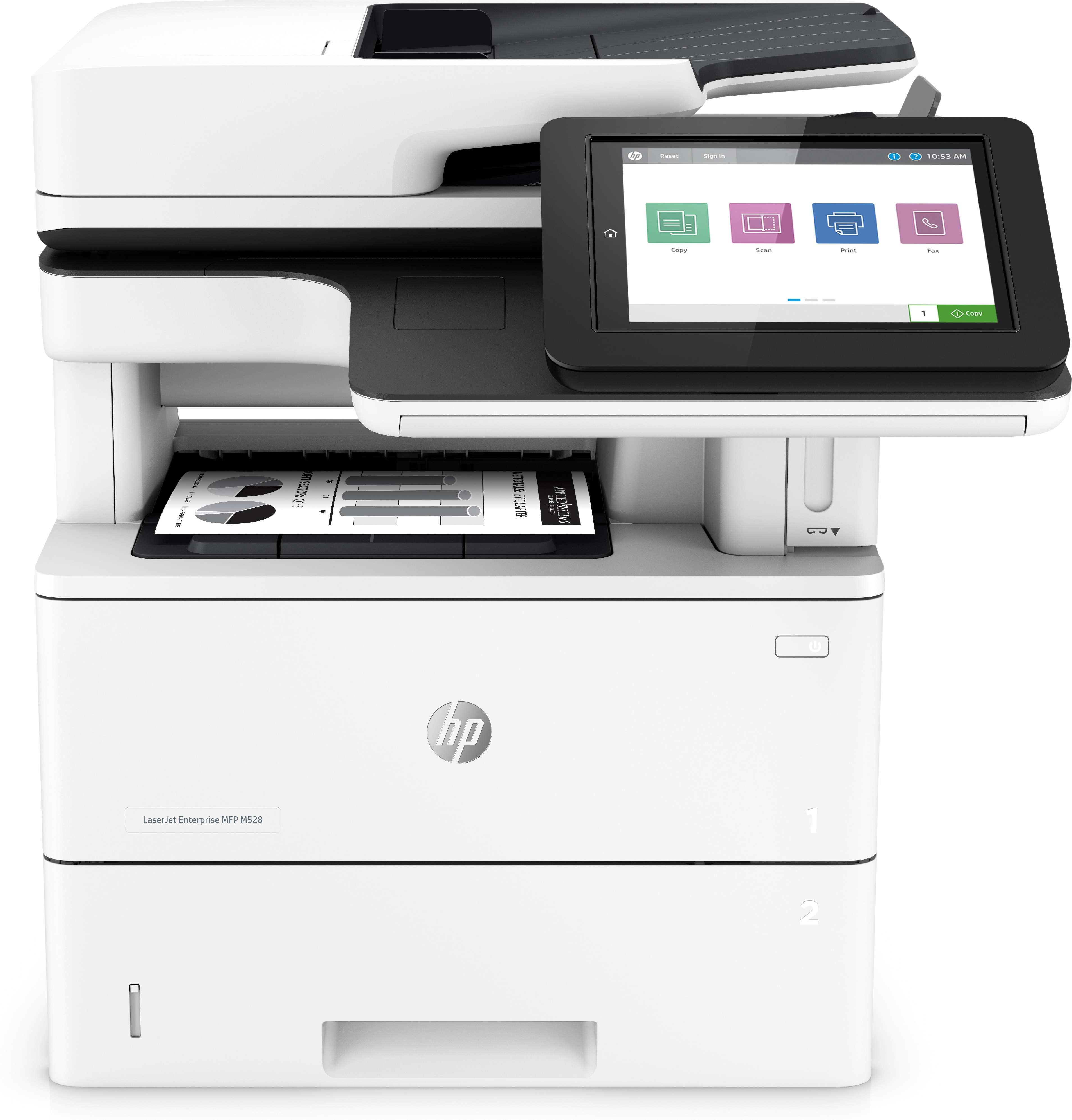 Image of HP LaserJet Enterprise MFP M528f, Print, copy, scan, fax,...