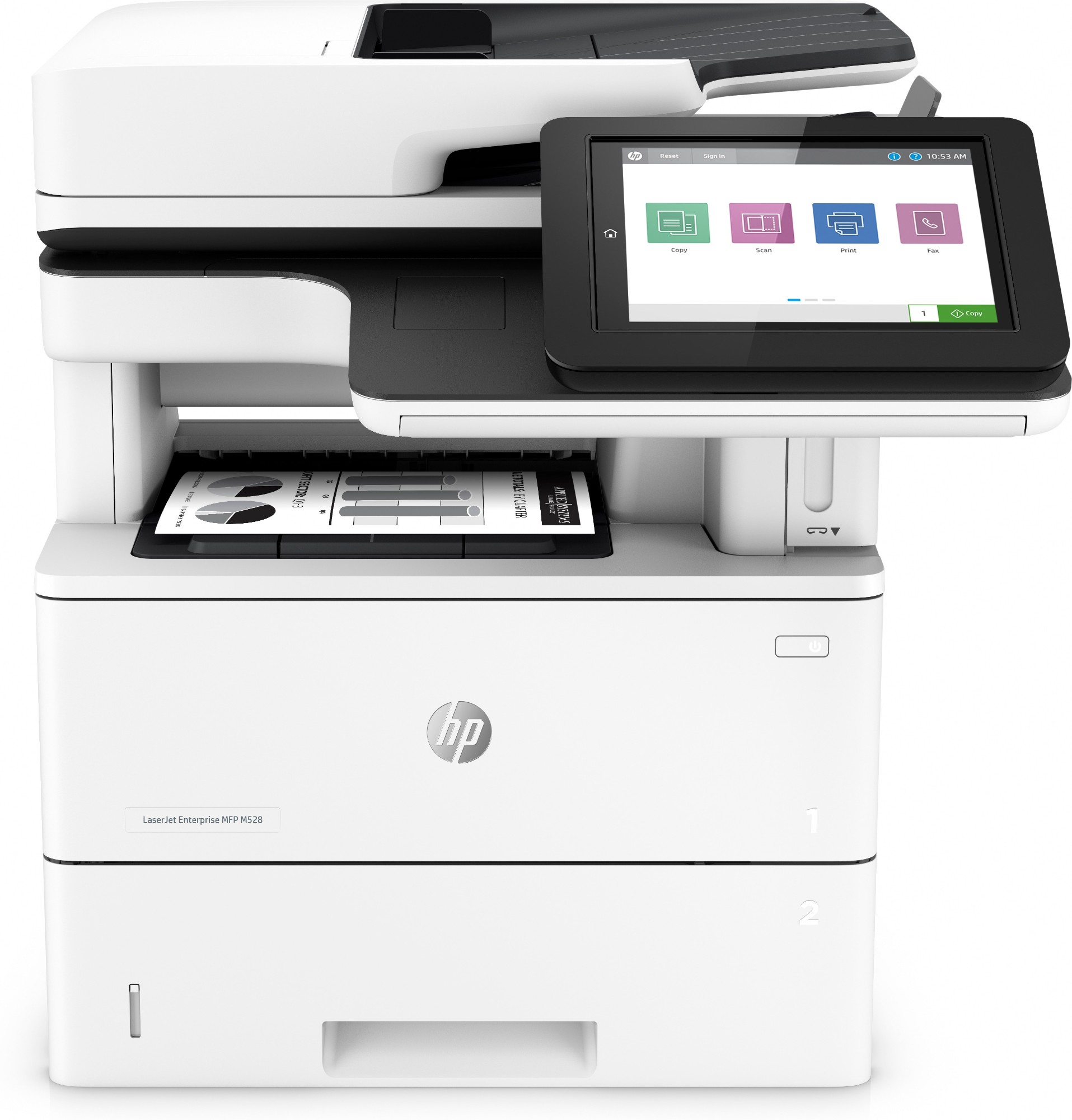 HP LaserJet Enterprise MFP M528f, Print, copy, scan, fax, Front-facing USB printing; Scan to email; Two-sided printing; Two-sided scanning