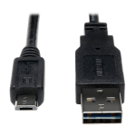 Tripp Lite UR050-001-24G Universal Reversible USB 2.0 Cable, 28/24AWG (Reversible A to 5Pin Micro B M/M), 1 ft. (0.31 m)