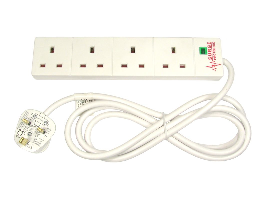 Cables Direct RB-02M04SPD surge protector 4 AC outlet(s) 2 m White