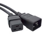 Videk IEC M C20 to F C19 Mains Power Cable Black 0.5m