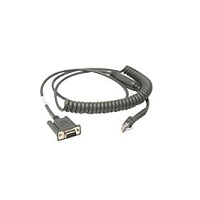 Image of Zebra CBA-R46-C09ZBR serial cable Black 2.8 m RS232 DB9