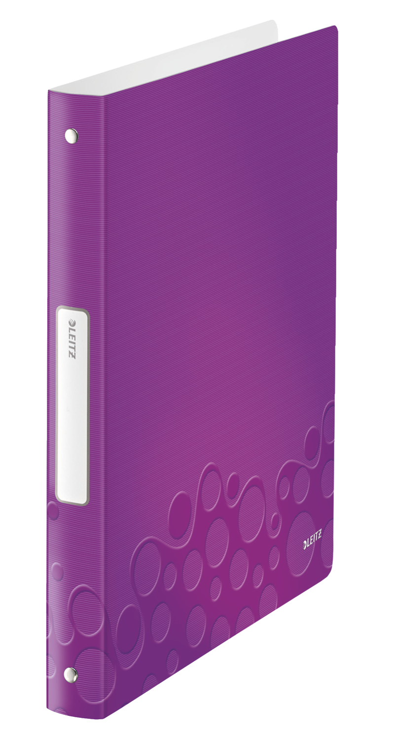 Leitz WOW ring binder A4 Metallic, Purple
