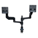 R-Go Tools Monitor arm R-Go Caparo Dual, for two monitors, adjustable with gas spring, 3-9 kg load capacity, 100% circular, black
