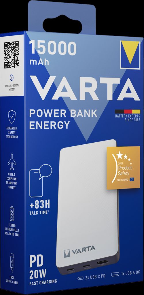 EU Product - Energy Powerbank 15000mAh, 2x USB, 1x USB-C thumbnail