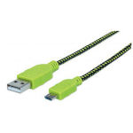 Manhattan 394062 USB cable USB 2.0 1 m USB A Micro-USB B Black, Green