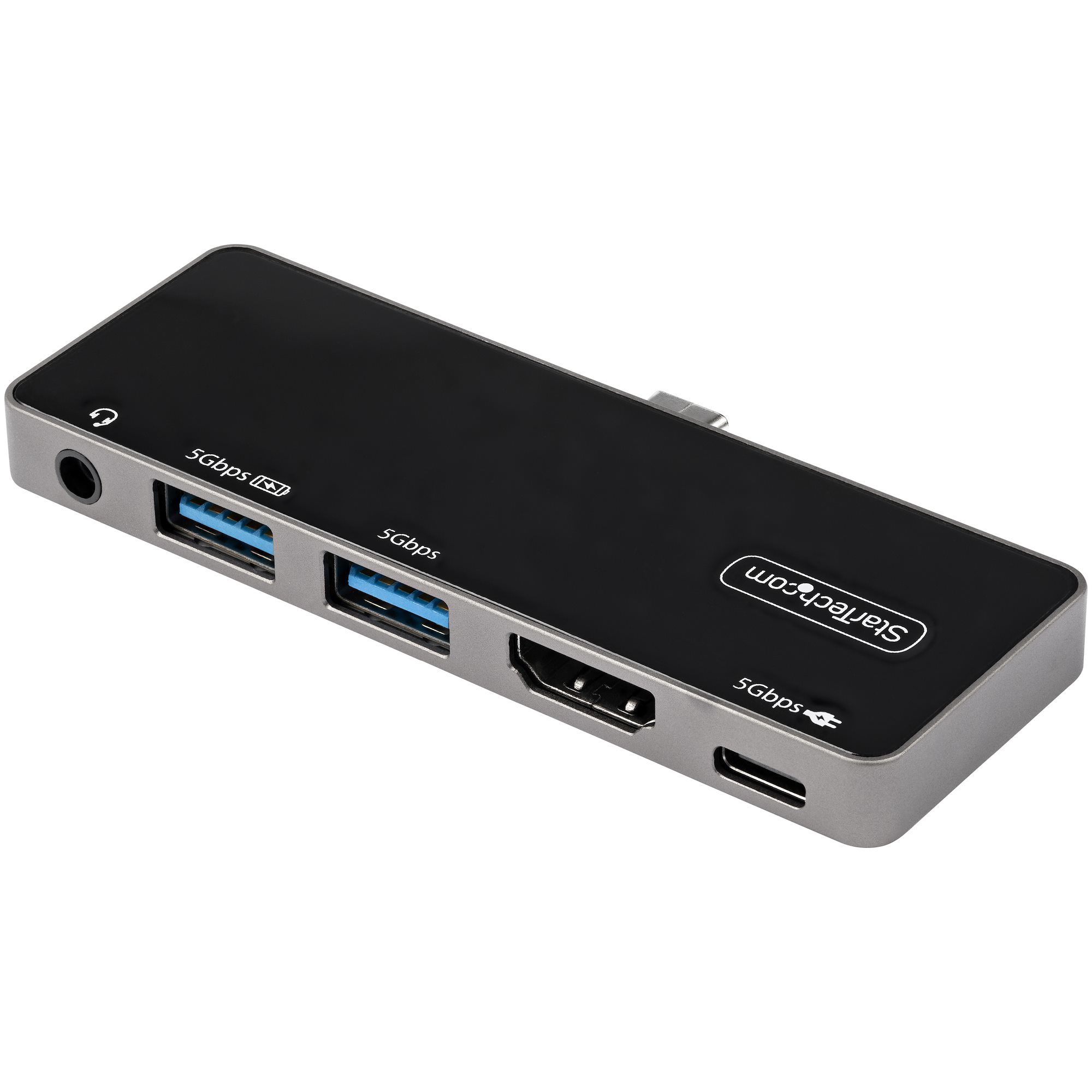 StarTech.com USB C Multiport Adapter - USB-C to 4K 60Hz HDMI 2.0, 100W Power Delivery Pass-Through Charging, 3-Port USB 3.0 Hub, Audio - USB-C Mini Dock - Portable USB Type-C Travel Dock