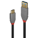 Lindy 0.5m USB 3.2 Type A to C Cable, 5A PD, Anthra Line