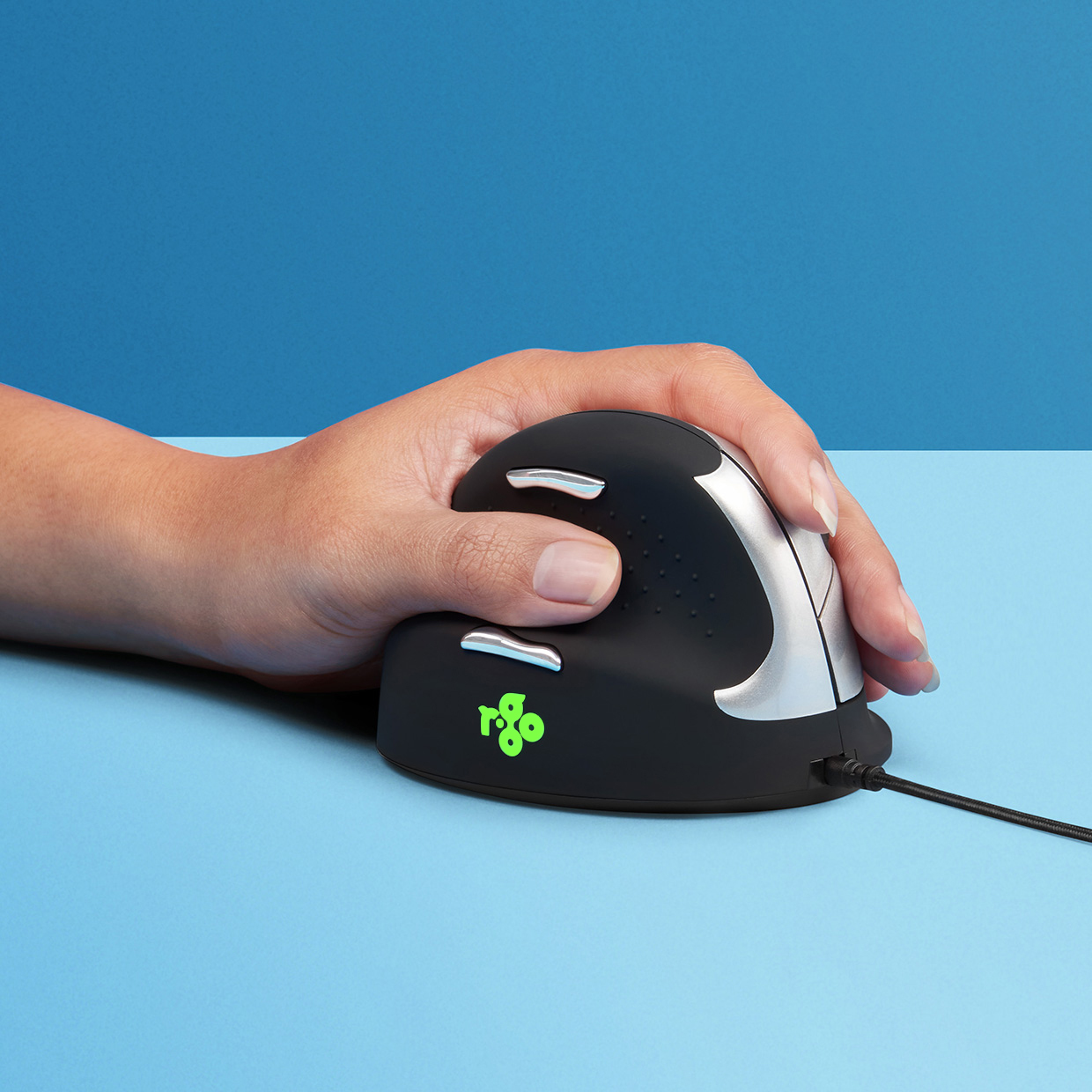 Image of R-Go Tools HE Break R-Go ergonomic mouse, medium, left, wired