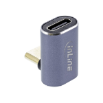 InLine USB4 Adapter, USB-C male/female top/bottom angled, aluminium, grey