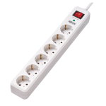 Tripp Lite TLP6G18 6-Outlet Surge Protector - German Type F Schuko Outlets, 220-250V AC, 16A, 1.8 m Cord, Schuko Plug, White