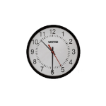 Valcom 12in Round Clock, Black,Surface Mount24V
