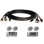 Belkin OmniView Cable Kit PS2 Moulded 3m PS/2-kabel Zwart