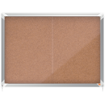 Nobo Premium Plus Cork Lockable Notice Board Sliding Door 8xA4