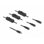 DeLOCK Cable USB Type-C male to 3 x DC 5.5 x 2.1 mm female with switch 1 m