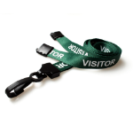 Digital ID 15mm Recycled Green Visitor Lanyards with Plastic J Clip (Pack of 100)