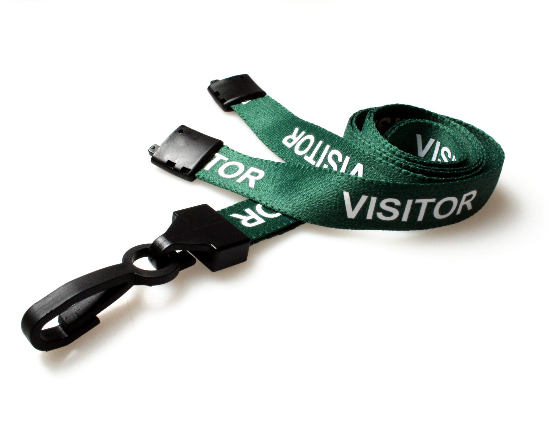 Image of Digital ID 15mm Recycled Green Visitor Lanyards with Plastic J...