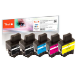 Peach PI500-201 inktcartridge 5 stuk(s) Compatibel Normaal rendement Zwart, Cyaan, Magenta, Geel
