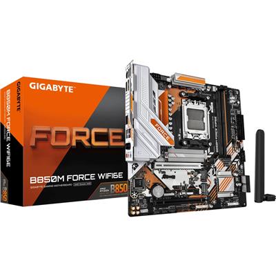 B850M FORCE WIFI6E AMD AM5 Socket Motherboard, Micro-ATX, 2x DDR5 Slots, 3x M.2 Sockets, Fitted I/O Shield, 2.5GbE LAN, Wi-Fi 6E, 1x DisplayPort / 1x HDMI Port thumbnail