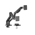 Brateck LDT81-C024-B NOTEWORTHY HEAVY-DUTY GAS SPRING DUAL MONITOR ARM Fit Most 17'-35' Monitor Fine Texture Black