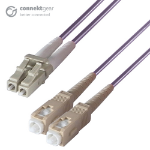 connektgear 5m Duplex Fibre Optic Multi-Mode Cable OM4 50/125 Micron LC to SC Purple