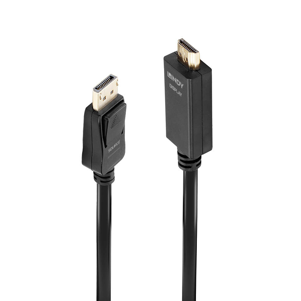 Photos - Cable (video, audio, USB) Lindy 5m DisplayPort to HDMI 10.2G Cable 36924 