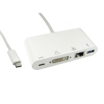 Cables Direct USB3C-DVI-COMBO USB 3.0 (3.1 Gen 1) Type-C 5000Mbit/s White interface hub