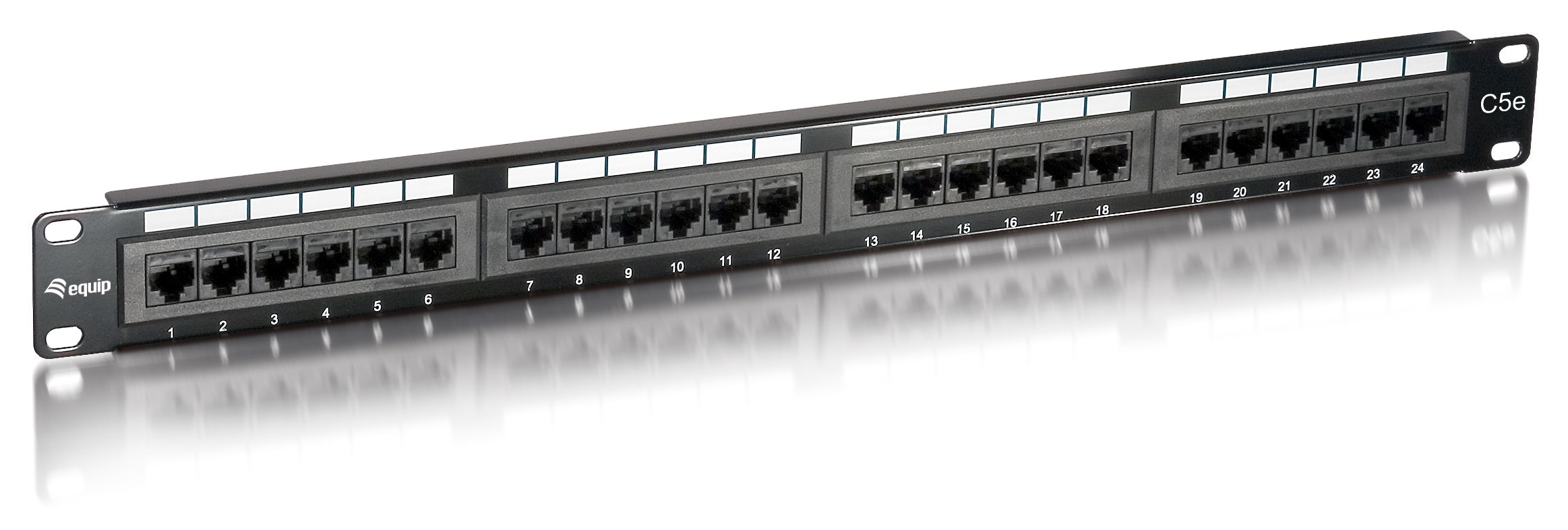Image of Equip 24-Port Cat.5e Unshielded Patch Panel, Black