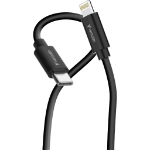 VERBATIM Essentials Sync and Charge Cable - USB-C to Lightning - Black/White - 2 Pack