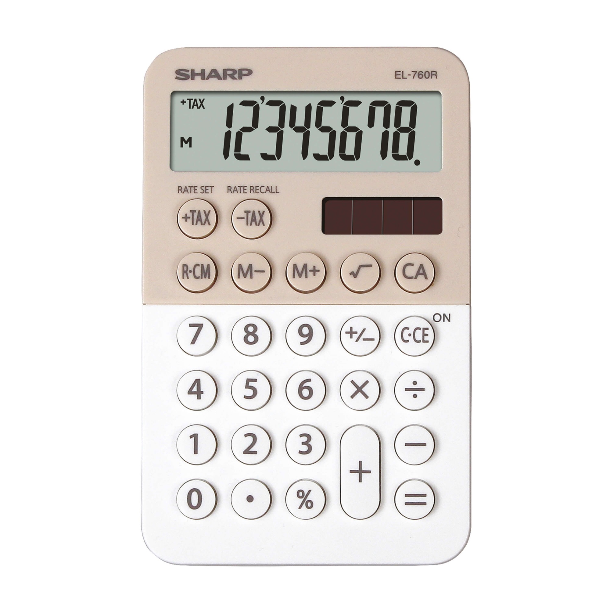 Sharp EL-760R miniräknare Skrivbord Finansiell Beige, Vit