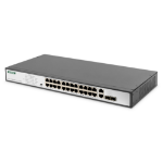 Digitus 24 Port Fast Ethernet PoE Switch, 19 Inch, Unmanaged, 2 Uplinks