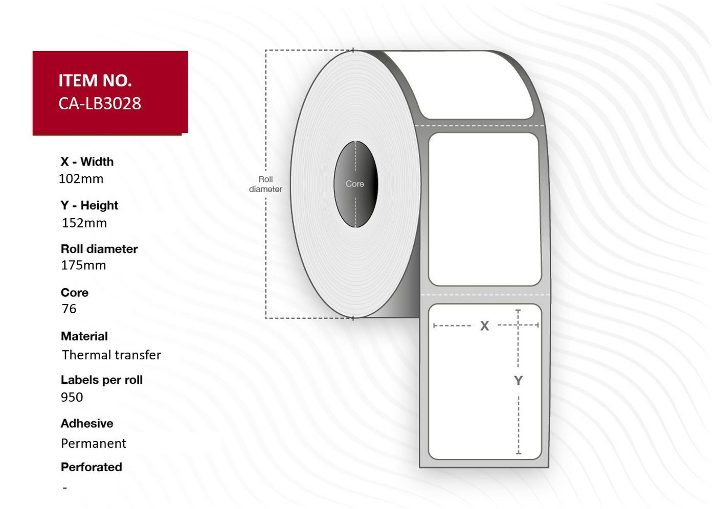 Capture White Ca-Lb3028 Printer Label