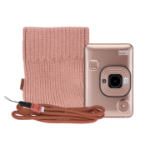 Fujifilm Instax Mini LiPlay Hybrid Instant Camera - Blush Gold - Camera + Pouch + Strap