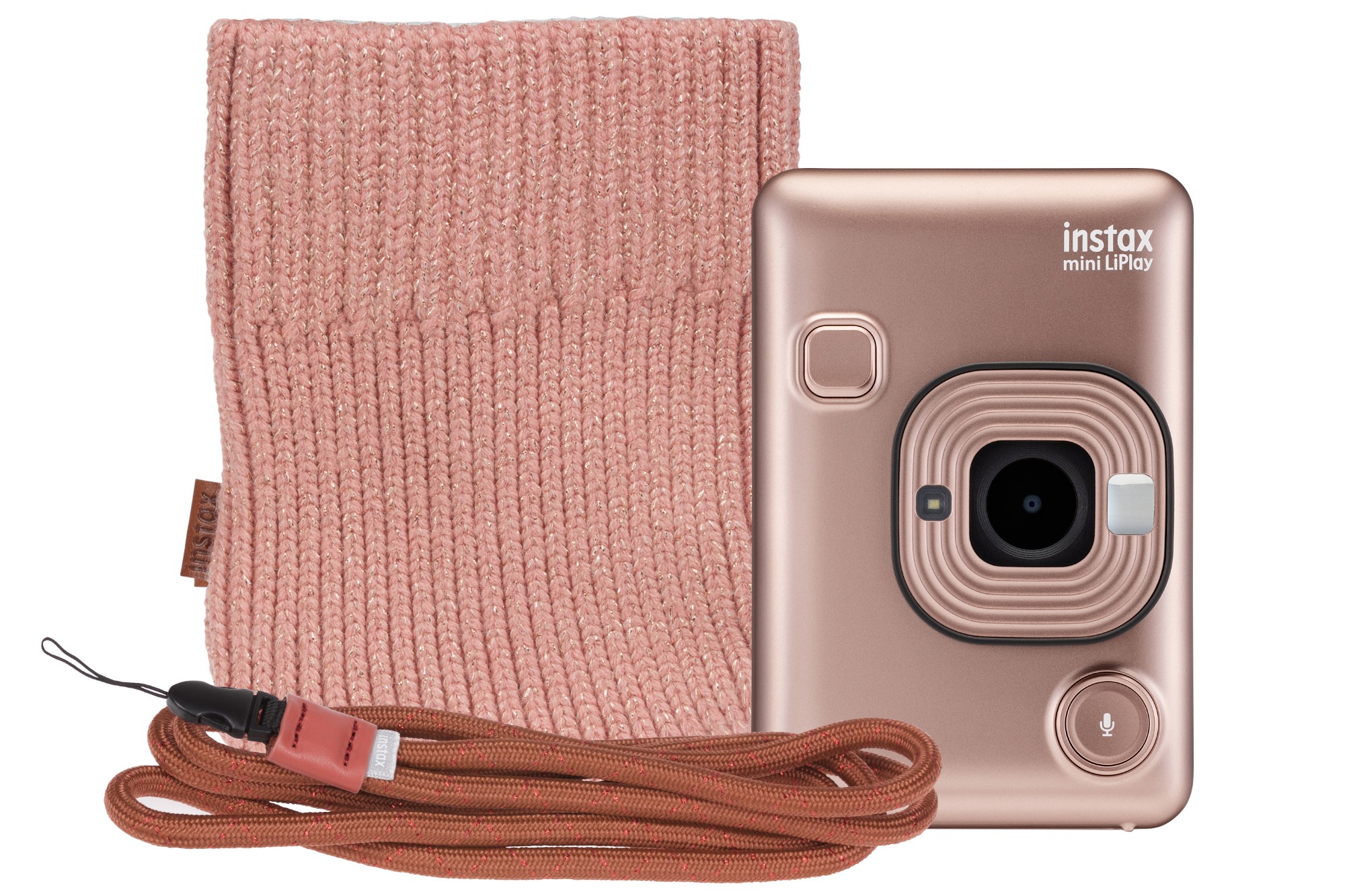 Fujifilm Instax Mini LiPlay Hybrid Instant Camera - Blush Gold - Camer