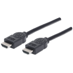 Manhattan HDMI 4K@30Hz Cable, 1.8m, Suitable for ALL 1080p/HD and Majority of 4K Uses (Check Your System 4K Specification to Be Sure), Black, High Speed, Lifetime Warranty, Equivalent to HDMM6