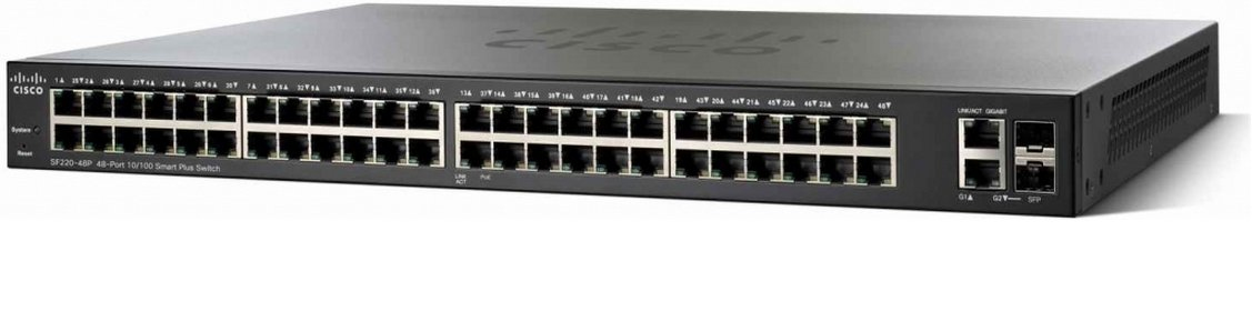 Cisco Small Business SF220-48P Managed L2 Fast Ethernet (10/100) Power over Ethernet (PoE) Black