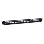 LevelOne Equip 769327 24-Port Keystone Shielded Patch Panel; Black