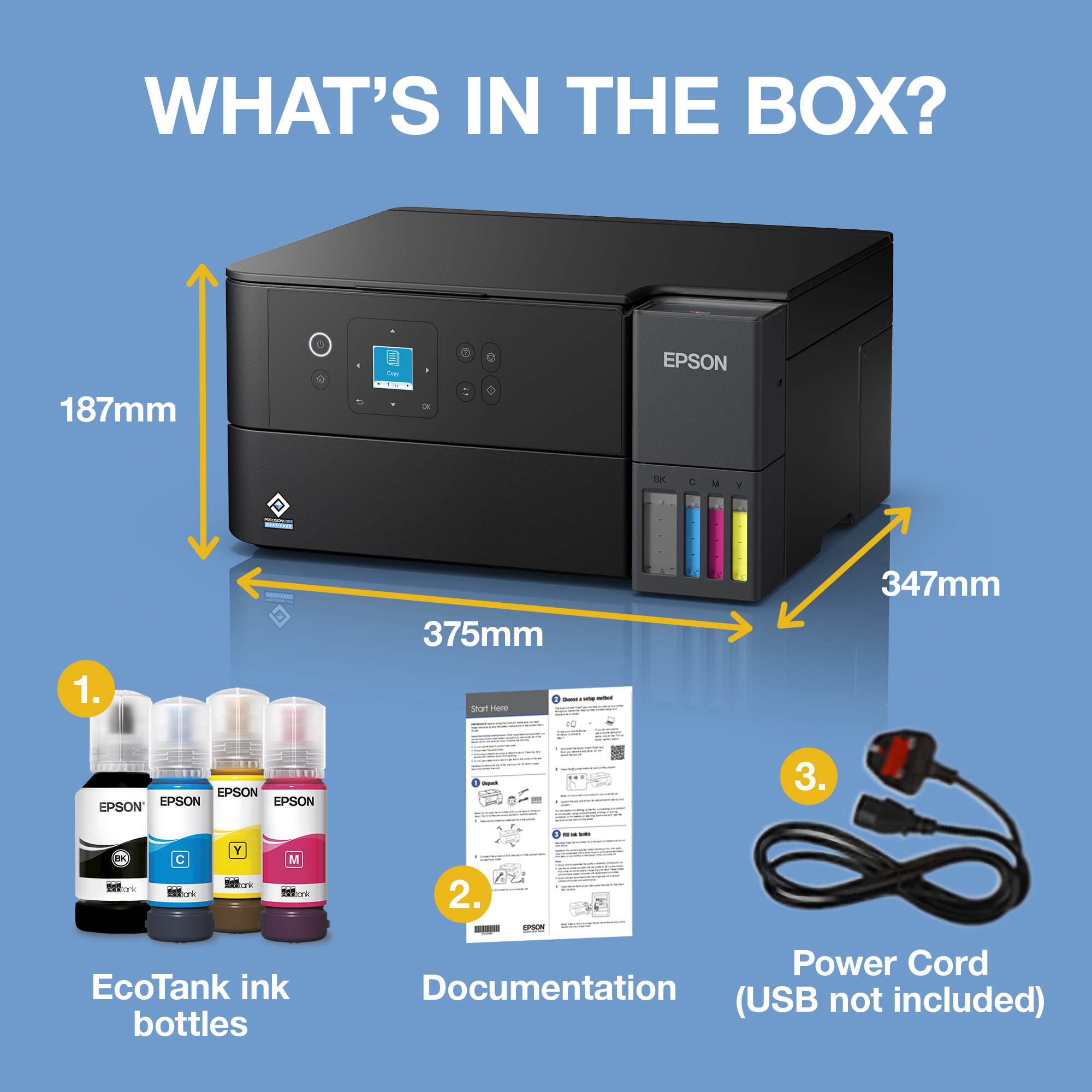 Epson EcoTank ET-2951 Wireless Colour 3-in-1 Inkjet Printer C11CL41403