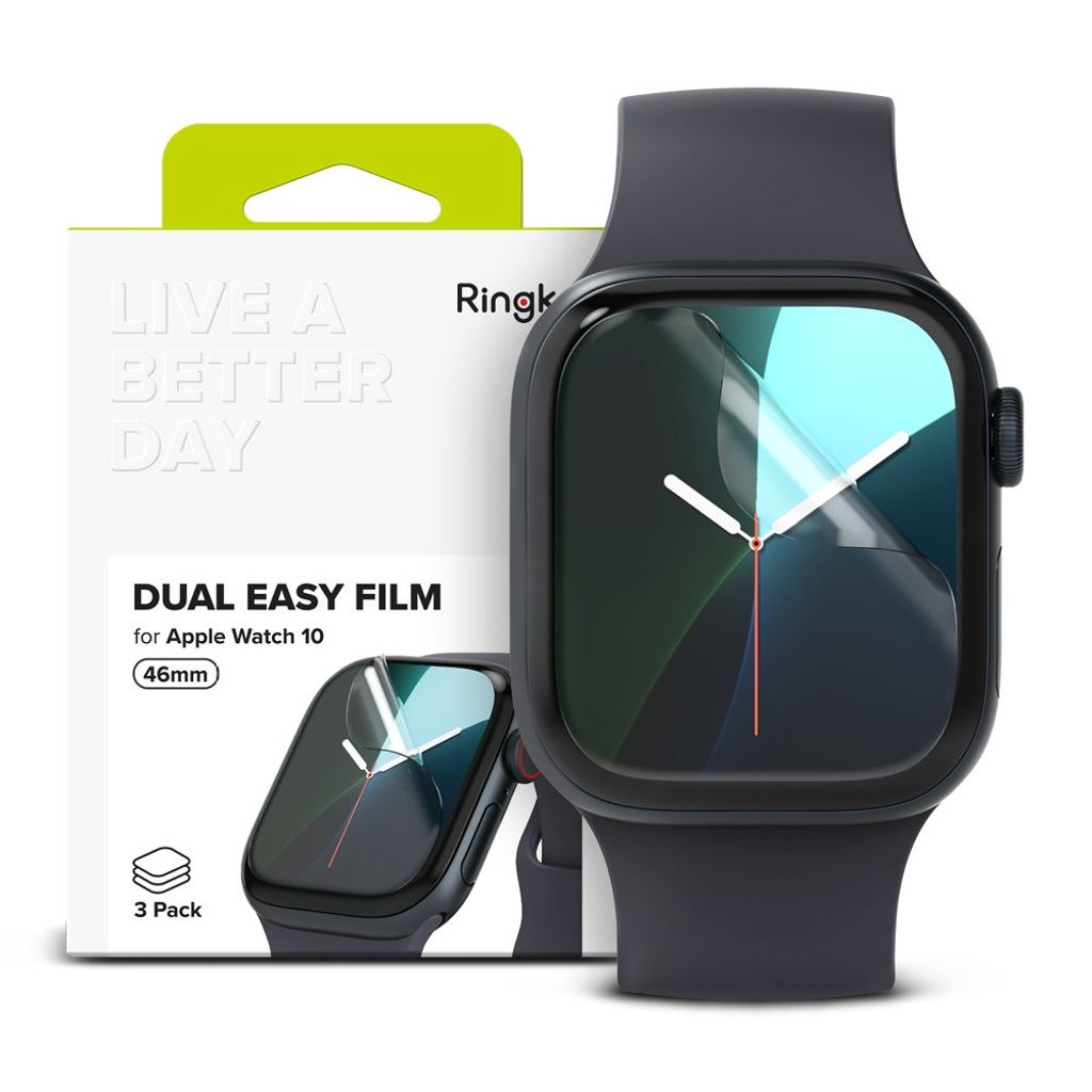 EU Product - Dual Easy Screen Protector for Apple Watch 10 46 mm, 3-pack thumbnail