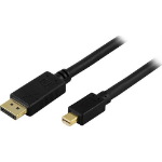 Deltaco DP-1131 DisplayPort-kabel 3 m Mini DisplayPort Svart