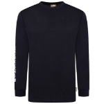JCB Workwear Banner L/S Navy T-Shirt M