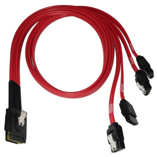 Videk Internal Mini SAS SFF-8087 36P to 4 x SATA 7 Pin Data Latching Cable 1m