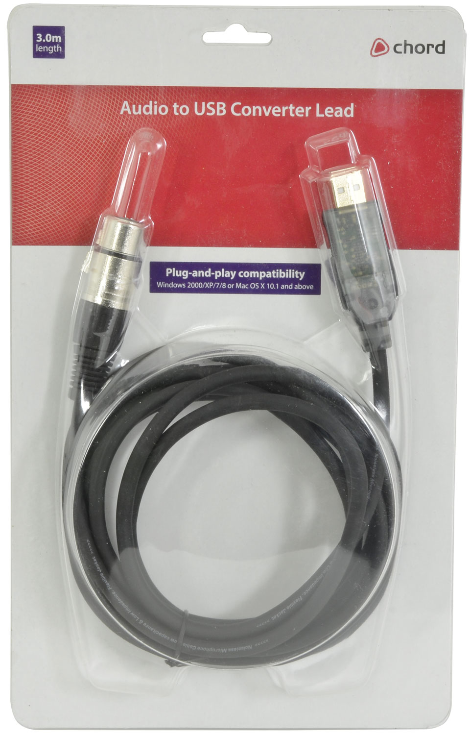 Chord Electronics XLRF-USB2 audio cable 3 m XLR USB Black