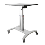 StarTech.com Mobile Standing Desk - Portable Sit Stand Ergonomic Height Adjustable Cart on Wheels - Rolling Computer/Laptop Workstation Table with Locking One-Touch Lift for Teacher/Student -