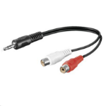 Microconnect AUDALHF02 audio cable 0.2 m 3.5mm 2 x RCA Black