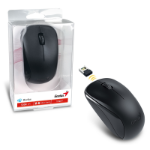 Genius Computer Technology NX-7000 Wireless Mouse, 2.4 GHz with USB Pico Receiver, Adjustable DPI levels up to 1200 DPI, 3 Button with Scroll Wheel, Ambidextrous Design, Black