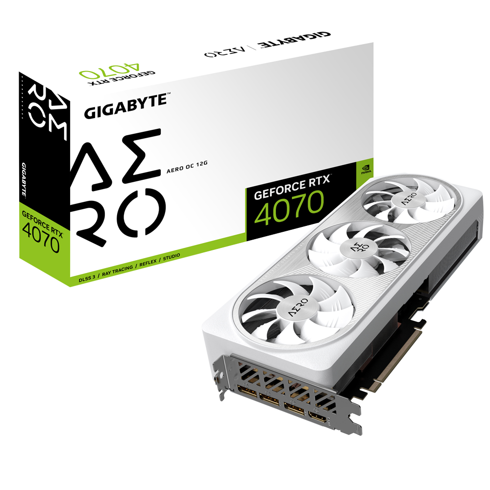 Image of Gigabyte AERO GV-N4070AERO OC-12GD graphics card NVIDIA GeForce...