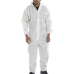 BEESWIFT Disposable Coverall White Type 5/6 Medium Pack of 20